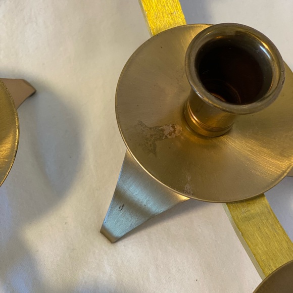 MCM vintage Vogue brass candle holder set - Picture 4 of 7